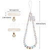 Round Synthetic Moonstone Beaded Mobile Straps HJEW-SW00042-01-2