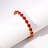 Mother's Day Natural Red Malaysia Jade Round Beads Stretch Bracelets for Women GC5847-3