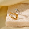 Adjustable 304 Stainless Steel Cuff Rings for Women RJEW-B135-01GP-01-1