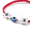 Resin Evil Eye & Alloy Braided Bead Bracelet BJEW-JB08486-5