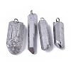 PVD Vacuum Plating Natural Quartz Crystal Pendants G-R461-07F-1