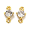 Rack Plating Brass Pave Clear Cubic Zirconia Links KKB-L215-047A-G-1