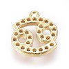Golden Plated Brass Micro Pave Cubic Zirconia Charms ZIRC-L075-51J-2