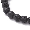 Natural Lava Rock & Mixed Gemstone Beads Stretch Bracelets BJEW-JB12869-5