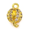 Brass Micro Pave Clear Cubic Zirconia Connector Charms KK-A230-06C-G-1