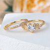 Alloy Micro Pave Cubic Zirconia Finger Rings Sets for Women FS-WGC007F-05-3
