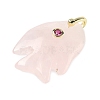 Natural Rose Quartz Carved Pendants G-G460-01G-07-2