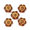 Baking Paint and Golden Metal Enlaced Glass Beads DGLA-T004-10A-1