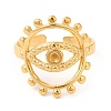 Ion Plating(IP) 201 Stainless Steel Open Cuff Ring Rhinestone Settings RJEW-E063-40G-2