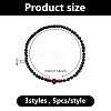 15Pcs 3 Colors Adjustable Polyester Braided Bead Bracelets BJEW-DC0001-11-2