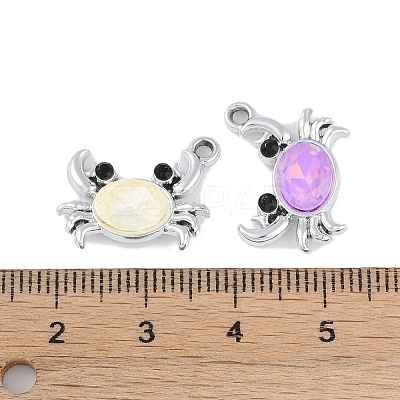 UV Plating Alloy with Mixed Color Glass Rhinestone Pendants FIND-M018-32P-1