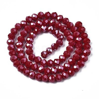 Electroplate Glass Beads Strands EGLA-A034-P8mm-A13-1