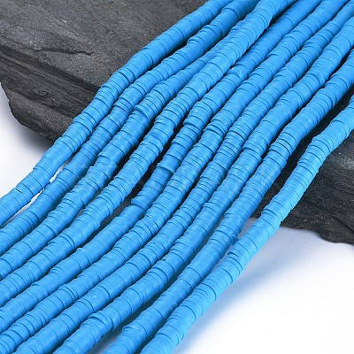 Flat Round Handmade Polymer Clay Beads CLAY-R067-6.0mm-33-1