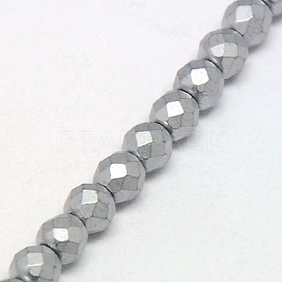Electroplate Non-magnetic Synthetic Hematite Beads Strands G-J169C-3mm-07-1