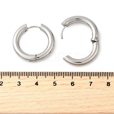 Tarnish Resistant 202 Stainless Steel Huggie Hoop Earrings EJEW-O087-08J-P-1