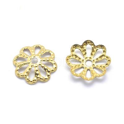 Brass Bead Caps KK-G319-02C-RS-1