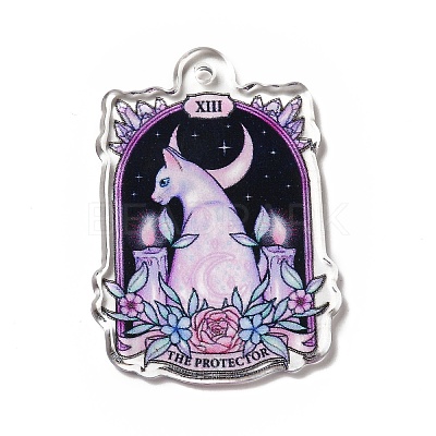 Halloween Printed Acrylic Pendants MACR-G059-04E-1