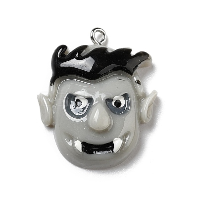 Halloween Opaque Resin Pendants X-RESI-B011-06-1