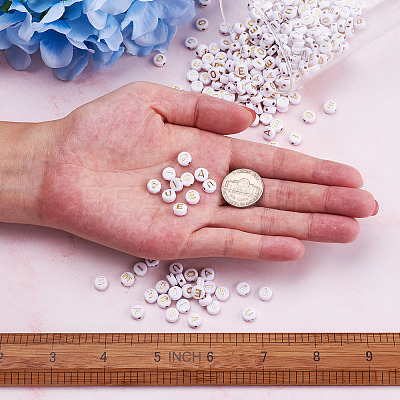 500Pcs 5 Style Plating Acrylic Beads PACR-BY0001-01-1