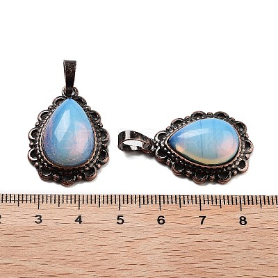 Synthetic Opalite Teardrop Pendants G-K363-01R-06-1