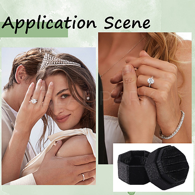 Velvet Cover Plastic Couple Ring Box VBOX-WH20003-001A-1