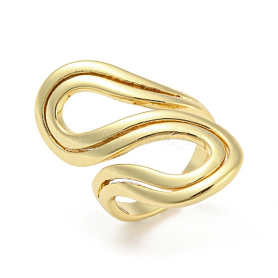 Brass Wrapped Open Cuff Rings RJEW-I100-01G-1