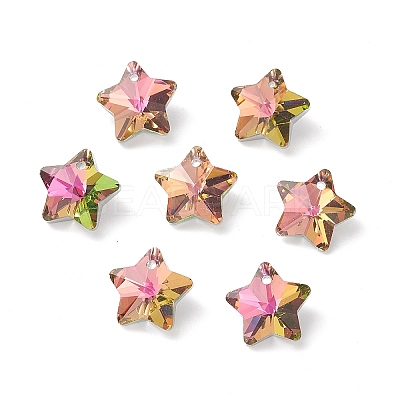 Electroplate Glass Charms GLAA-H104-A09-1