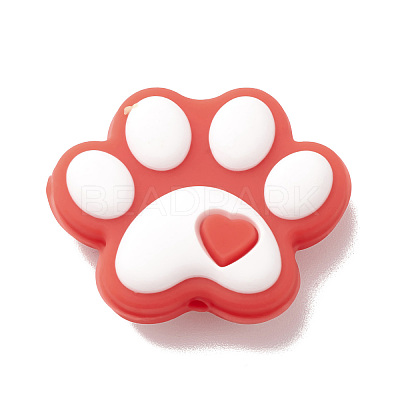 Dog Paw Print Food Grade Eco-Friendly Silicone Beads SIL-K002-01A-1