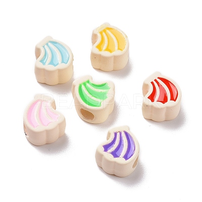 Rubberized Style Acrylic European Beads SACR-E009-11-1