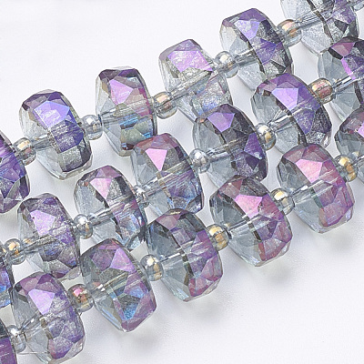 Electroplat Glass Beads Strands EGLA-Q092-8mm-D07-1