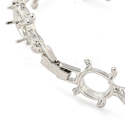 Rack Plating Brass Turtle Link Chain Bracelet Making with Tray BJEW-A010-01P-1