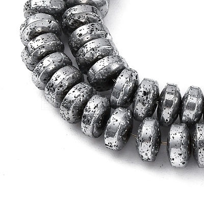 Electroplated Natural Lava Rock Beads Strands G-A256-E01-01G-1