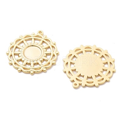 Brass Pendants Cabochon Settings KK-B134-20G-1