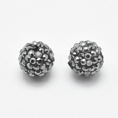 Handmade Polymer Clay Rhinestone Beads RB-L030-18A-10mm-1