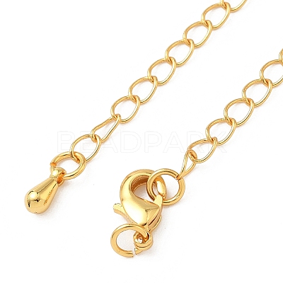 Teardrop Brass End with Chains KK-H532-10A-G-1
