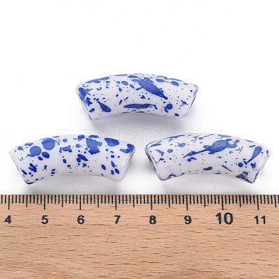 Opaque Spray Painted Acrylic Beads MACR-S372-001F-B05-1