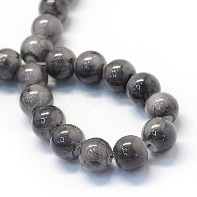 Baking Paint Glass Round Bead Strands DGLA-Q019-8mm-66-1