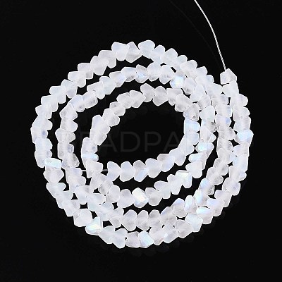 Frosted Transparent Glass Beads Strands GLAA-N054-4mm-01-1