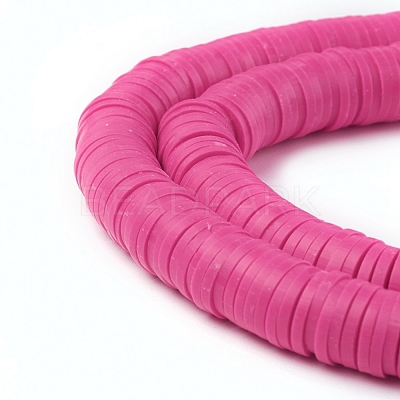 Flat Round Handmade Polymer Clay Beads CLAY-R067-8.0mm-31-1