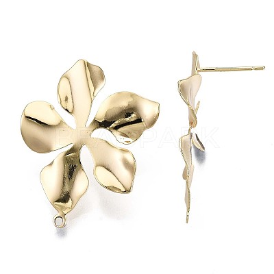 Brass Stud Earring Findings X-KK-T056-24G-NF-1