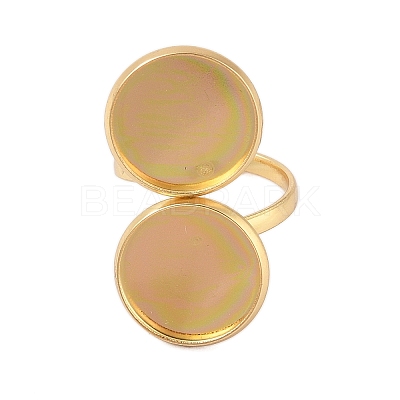 304 Stainless Steel Open Cuff Ring Findings STAS-E124-05K-G-1