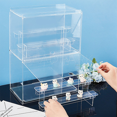 2-Layer 3-Tier Acrylic Minifigures Display Case ODIS-WH0038-49-1