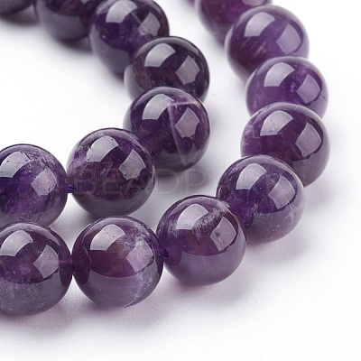 Natural Amethyst Beads Strands G-G099-12mm-1-1