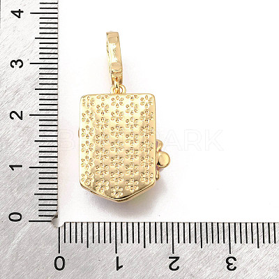 Brass Micro Pave Cubic Zirconia & Enamel Pendants KK-R222-16G-03-1