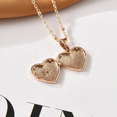 Clear Cubic Zirconia Locket Necklaces LS-NJEW-A036-01A-1