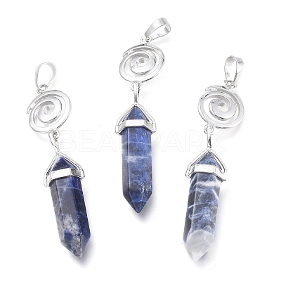 Natural Sodalite Pointed Big Pendants G-D0021-01P-12-1