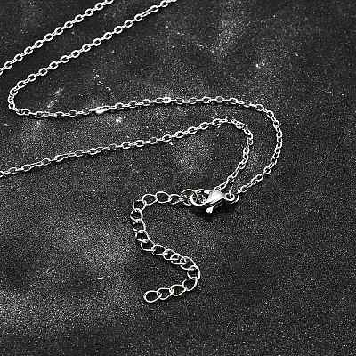 Non-Tarnish 304 Stainless Steel Cable Chain Necklace STAS-T040-PJ204-80-1