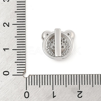 Brass Micro Pave Cubic Zirconia Slide Charms ZIRC-I068-04P-A-1