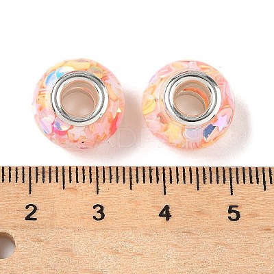 Transparent Resin Rondelle European Beads RESI-S023-13-1