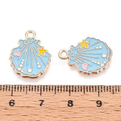 Marine Animals Alloy Enamel Pendants X-ENAM-T022-34H-1